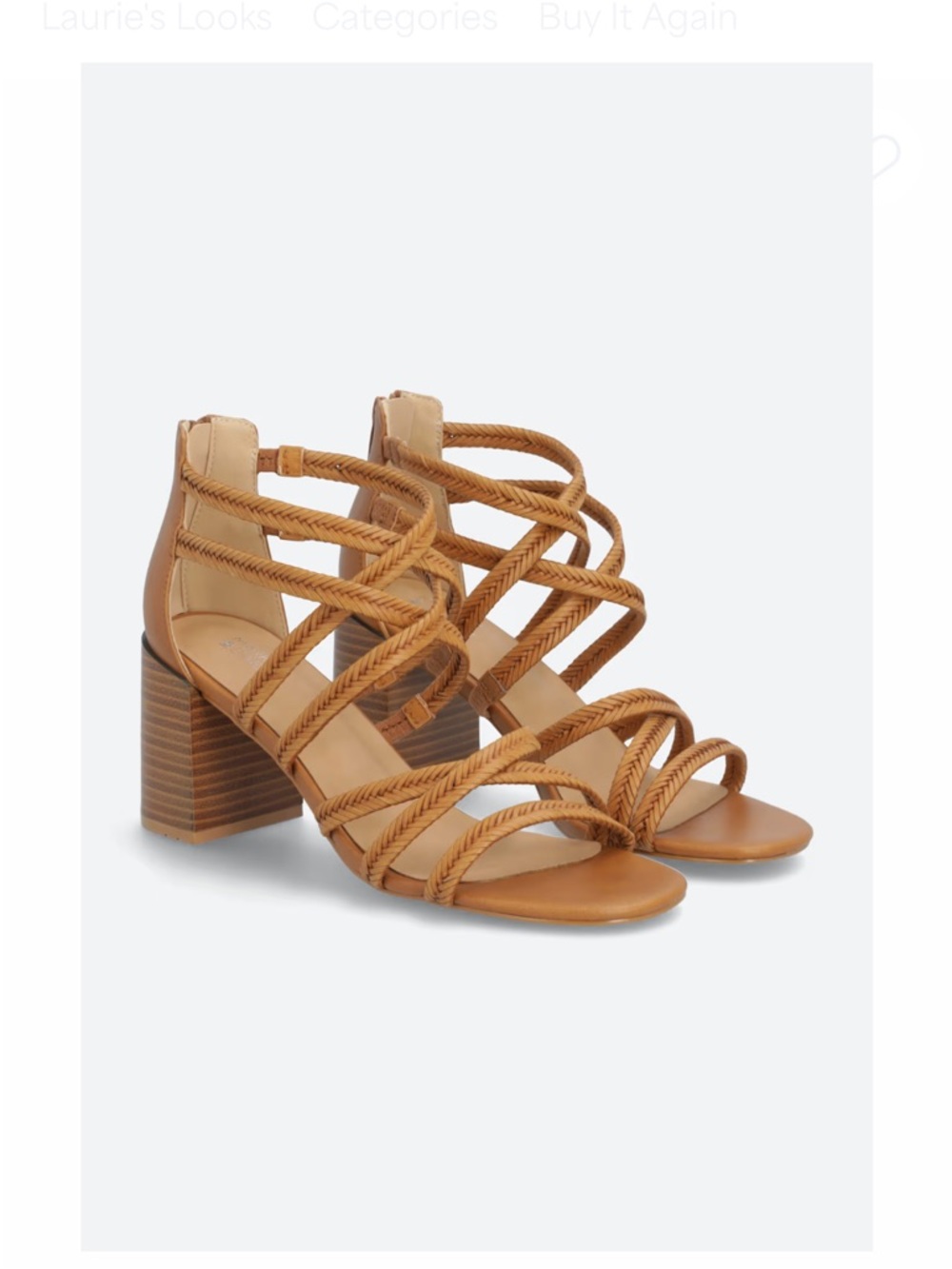 Market & Spruce Paloma Braided Strappy Block Heel Sandals - Cognac